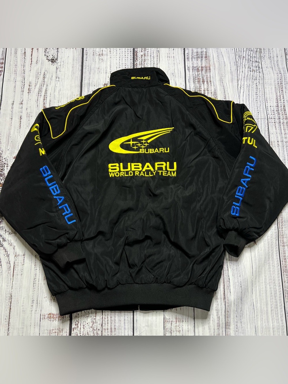 Jackets 4 Racing Subaru Black & Blue Racing Puff Jacket - Picture 15 of 16